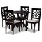 Baxton Studio Sandra Grey Upholstered and Dark Brown Wood 5-Piece Dining Set 172-9728-10902 - alternate 1